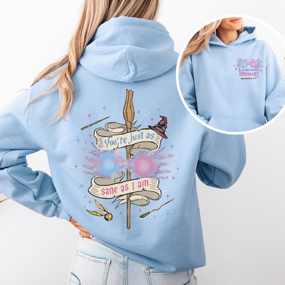 Harry Potter Exceptionally Ordinary Just As Sane As I Am Hoodie Sweatshirt - Picture 10 of 16